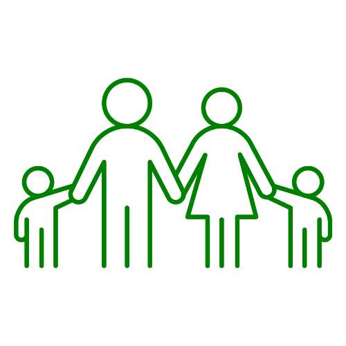 ikonka rodziny trzymającej się za ręce - Dział świadczeń rodzinnych